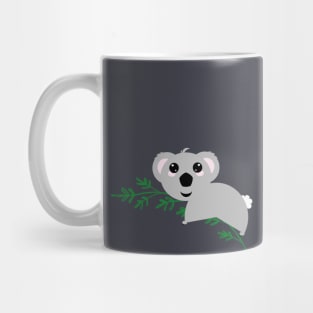 Grey Koala Green Leaves Mug